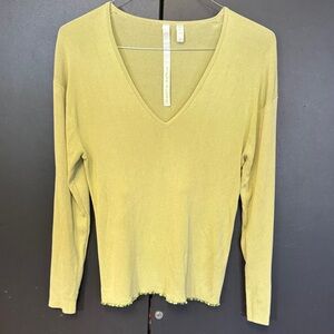 Debra deRoo Women's V-Neck Long Sleeve Top - Yellow